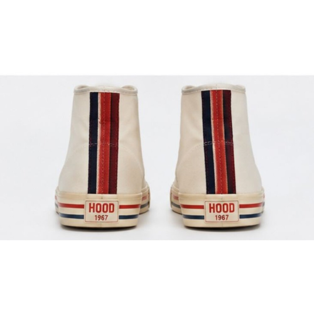 Hood 1967 Rocket High Cut Sneakers Vintage Natural Canvas Unisex Men’s - Picture 4 of 6